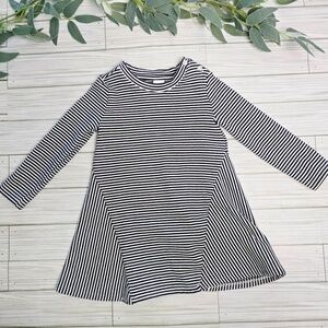 Baby GAP Dress Girls 2 Years Black White‎ Stripe ALine Crewneck Playful Modern
